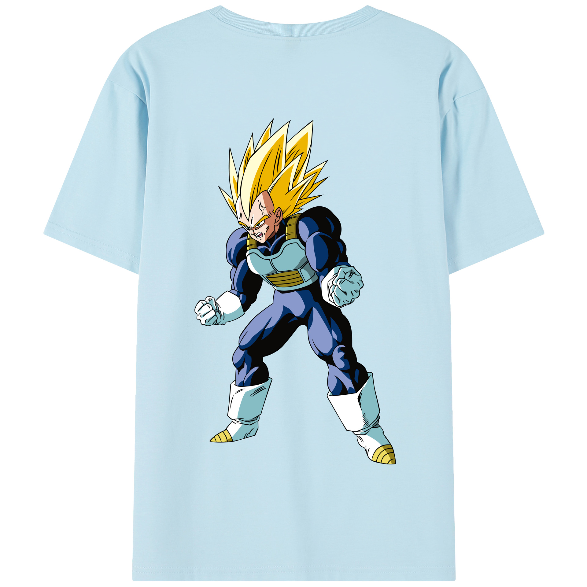 （画像用） ドラゴンボール ベジータ四世（Bejīta Yonsei）DRAGON BALL Vegeta IV 綿100％半袖Tシャツ（背面プリント）